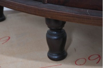 和製ヴィンテージ　ローズウッド材　力強い木目が映える曲げガラスを用いたコーナーキャビネット　(R-085493)