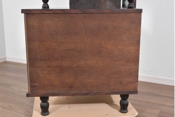 和製ヴィンテージ　ローズウッド材　力強い木目が映える曲げガラスを用いたコーナーキャビネット　(R-085493)