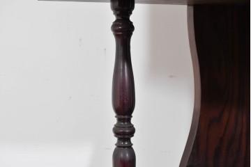 和製ヴィンテージ　ローズウッド材　力強い木目が映える曲げガラスを用いたコーナーキャビネット　(R-085493)