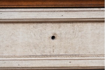 アメリカヴィンテージ　アンティーク調　DREXEL HERITAGE(ドレクセルヘリテイジ)　Et Cetera(エトセトラ)　上品な脚部装飾のレザートップデスク　(R-085494)