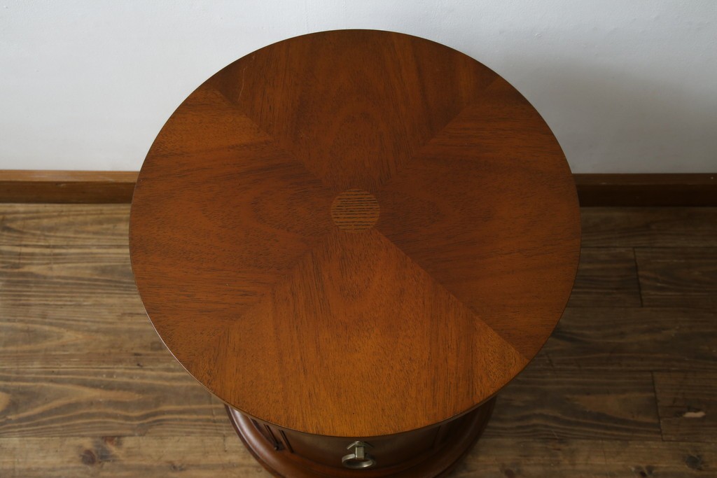 中古　美品　DREXEL HERITAGE(ドレクセルヘリテイジ)　Triune(トライユン)　美しい杢目が映えるドラムテーブル　(R-085498)