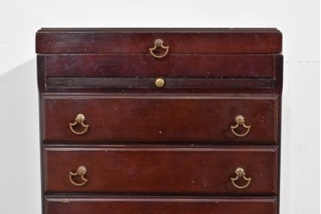 アメリカヴィンテージ　クラシカルな猫脚が素敵なジュエリー収納付き4段チェスト　(R-085503)