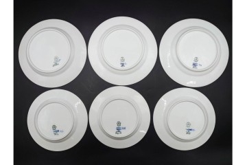 デンマーク製　ROYAL COPENHAGEN(ロイヤルコペンハーゲン)　ブルーフラワー アンギュラーの上品なプレート6枚セット　スクラッチありB級品　(R-085512)