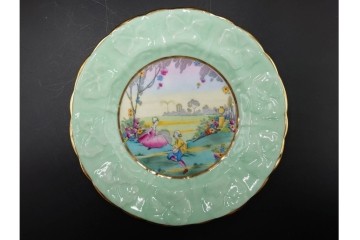 イギリス製　PARAGON(パラゴン)　フラワーハンドルが可憐なティーカップ&ソーサー・プレートのトリオセット　(R-085513)