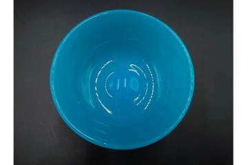 アンティーク　大正〜昭和初期の当時物　ウランガラス・プレスガラス　柔らかな色合いが魅力の氷コップ2点セット　(R-085515)