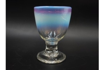 アンティーク　大正～昭和初期の当時物　鮮やかな赤縁が目を引く氷コップ2点セット　(R-085516)