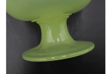 アンティーク　大正〜昭和初期の当時物　碗型　ウランガラスの氷コップ2点セット　(R-085517)