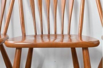 中古　柏木工(KASHIWA)　緩やかな曲線が美しいダイニングチェア4脚セット　(R-085531)