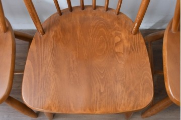 中古　柏木工(KASHIWA)　緩やかな曲線が美しいダイニングチェア4脚セット　(R-085531)