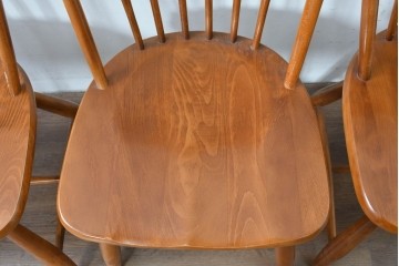 中古　柏木工(KASHIWA)　緩やかな曲線が美しいダイニングチェア4脚セット　(R-085531)