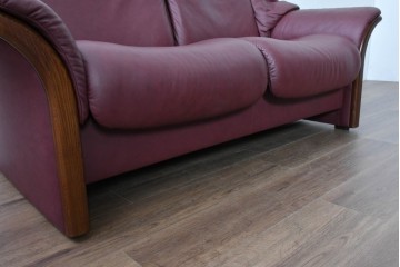 中古　美品　ノルウェー　EKORNES(エコーネス)　Stressless(ストレスレス)　包み込む座り心地の2人掛けソファ　定価約62万円相当　(R-085535)