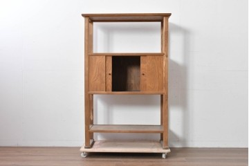 和製ヴィンテージ　松本民芸家具　特注カラー　#506型　温かみのある雰囲気を感じられる朝鮮棚　定価約23万円相当　(R-085538)