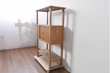 和製ヴィンテージ　松本民芸家具　特注カラー　#506型　温かみのある雰囲気を感じられる朝鮮棚　定価約23万円相当　(R-085538)