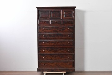 中古　美品　松本民芸家具　A型和タンス　端正な意匠と美しい杢目が魅力の重ね箪笥　定価約82万円相当　(R-085539)