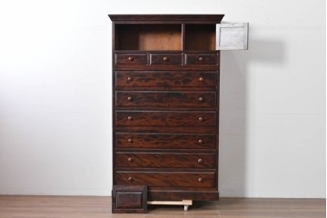 中古　美品　松本民芸家具　A型和タンス　端正な意匠と美しい杢目が魅力の重ね箪笥　定価約82万円相当　(R-085539)