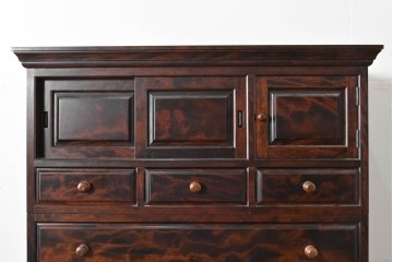 中古　美品　松本民芸家具　A型和タンス　端正な意匠と美しい杢目が魅力の重ね箪笥　定価約82万円相当　(R-085539)