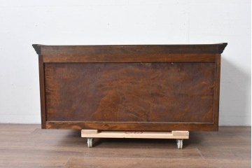 《脚(台輪)取り付け加工費込み》　中古　美品　松本民芸家具　脚(台輪)付きリメイク　端正な框組みと落ち着いた杢目が引き立つローボード　(R-085540)