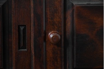 《脚(台輪)取り付け加工費込み》　中古　美品　松本民芸家具　脚(台輪)付きリメイク　端正な框組みと落ち着いた杢目が引き立つローボード　(R-085540)