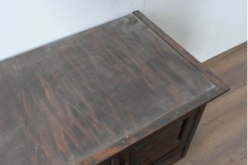 《脚(台輪)取り付け加工費込み》　中古　美品　松本民芸家具　脚(台輪)付きリメイク　端正な框組みと落ち着いた杢目が引き立つローボード　(R-085540)