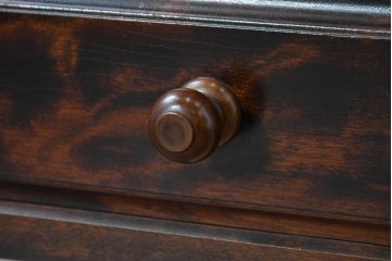 《脚(台輪)取り付け加工費込み》　中古　美品　松本民芸家具　脚(台輪)付きリメイク　端正な框組みと落ち着いた杢目が引き立つローボード　(R-085540)