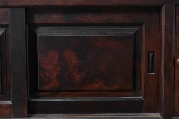 《脚(台輪)取り付け加工費込み》　中古　美品　松本民芸家具　脚(台輪)付きリメイク　端正な框組みと落ち着いた杢目が引き立つローボード　(R-085540)