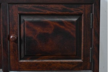 《脚(台輪)取り付け加工費込み》　中古　美品　松本民芸家具　脚(台輪)付きリメイク　端正な框組みと落ち着いた杢目が引き立つローボード　(R-085540)