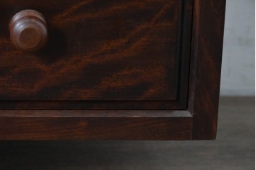 《天板・脚(台輪)取り付け加工費込み》　中古　美品　松本民芸家具　天板リメイク　脚(台輪)付きリメイク　木目が印象的なローチェスト　(R-085541)