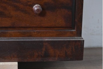 《天板取り付け加工費込み》　中古　美品　松本民芸家具　天板リメイク　端正な框仕上げと深みある杢目が魅力のローチェスト　(R-085542)