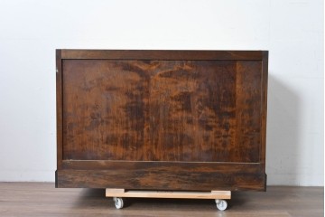 《天板取り付け加工費込み》　中古　美品　松本民芸家具　天板リメイク　端正な框仕上げと深みある杢目が魅力のローチェスト　(R-085542)