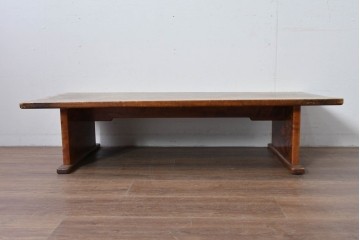 和製ヴィンテージ　大振りサイズ　楓(カエデ)材　存在感のある無垢の質感が魅力のローテーブル　(R-085544)