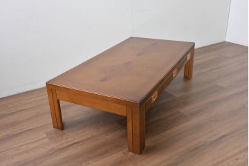 中古　カリモク家具(karimoku)　domani(ドマーニ)　Morganton(モーガントン)　ライトコニャック色　収納に便利な引き出し付きのセンターテーブル　定価約25万円　(R-085545)