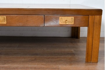 中古　カリモク家具(karimoku)　domani(ドマーニ)　Morganton(モーガントン)　ライトコニャック色　収納に便利な引き出し付きのセンターテーブル　定価約25万円　(R-085545)