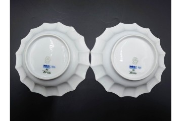 デンマーク製　ROYAL COPENHAGEN(ロイヤルコペンハーゲン)　ブルーフラワー アンギュラー　シェルディッシュ　上品な佇まいのサラダボウル5点セット　(R-085552)