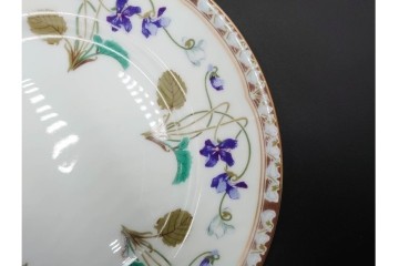 フランスヴィンテージ　LIMOGES(リモージュ)　HAVILAND(アビランド)　Imperatrice Eugenie(アンペラトリスユジェニー)　スミレ柄のトリオ4客セット　(R-085562)