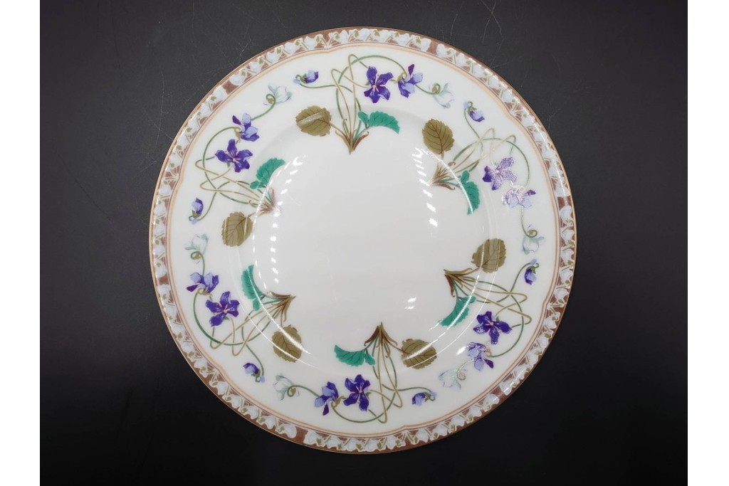 フランスヴィンテージ　LIMOGES(リモージュ)　HAVILAND(アビランド)　Imperatrice Eugenie(アンペラトリスユジェニー)　スミレ柄のトリオ4客セット　(R-085562)