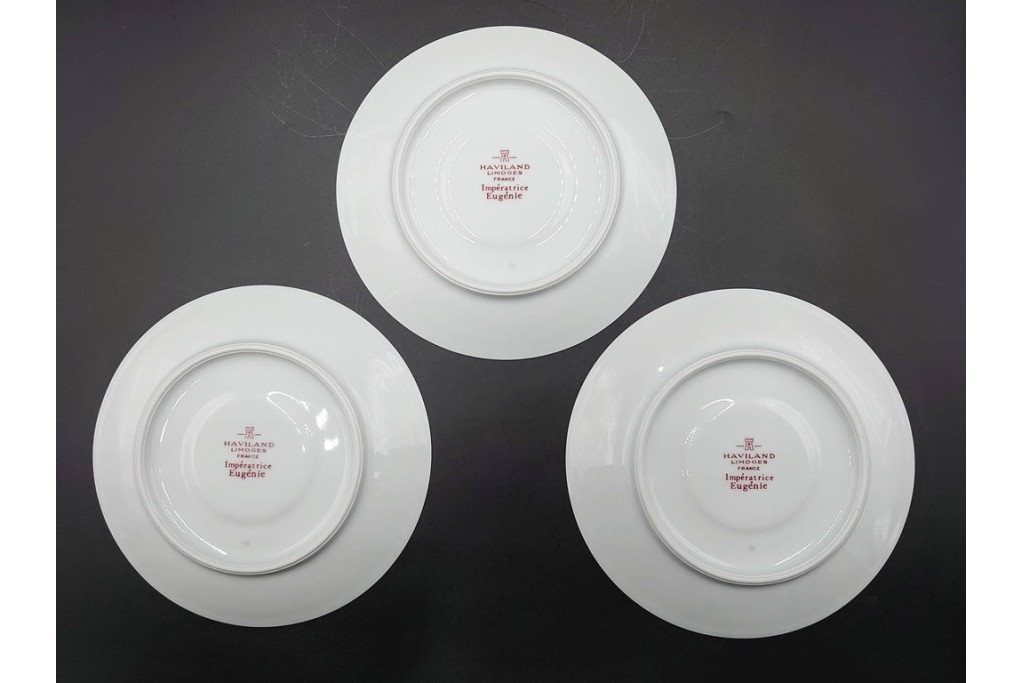 フランスヴィンテージ　LIMOGES(リモージュ)　HAVILAND(アビランド)　Imperatrice Eugenie(アンペラトリスユジェニー)　スミレ柄のトリオ4客セット　(R-085562)