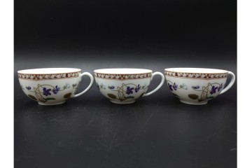 フランスヴィンテージ　LIMOGES(リモージュ)　HAVILAND(アビランド)　Imperatrice Eugenie(アンペラトリスユジェニー)　スミレ柄のトリオ4客セット　(R-085562)