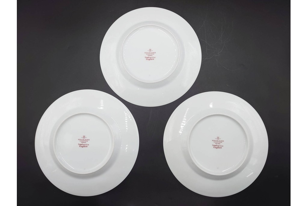 フランスヴィンテージ　LIMOGES(リモージュ)　HAVILAND(アビランド)　Imperatrice Eugenie(アンペラトリスユジェニー)　スミレ柄のトリオ4客セット　(R-085562)