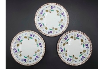 フランスヴィンテージ　LIMOGES(リモージュ)　HAVILAND(アビランド)　Imperatrice Eugenie(アンペラトリスユジェニー)　スミレ柄のトリオ4客セット　(R-085562)