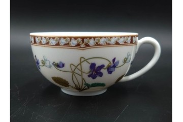 フランスヴィンテージ　LIMOGES(リモージュ)　HAVILAND(アビランド)　Imperatrice Eugenie(アンペラトリスユジェニー)　スミレ柄のトリオ4客セット　(R-085562)