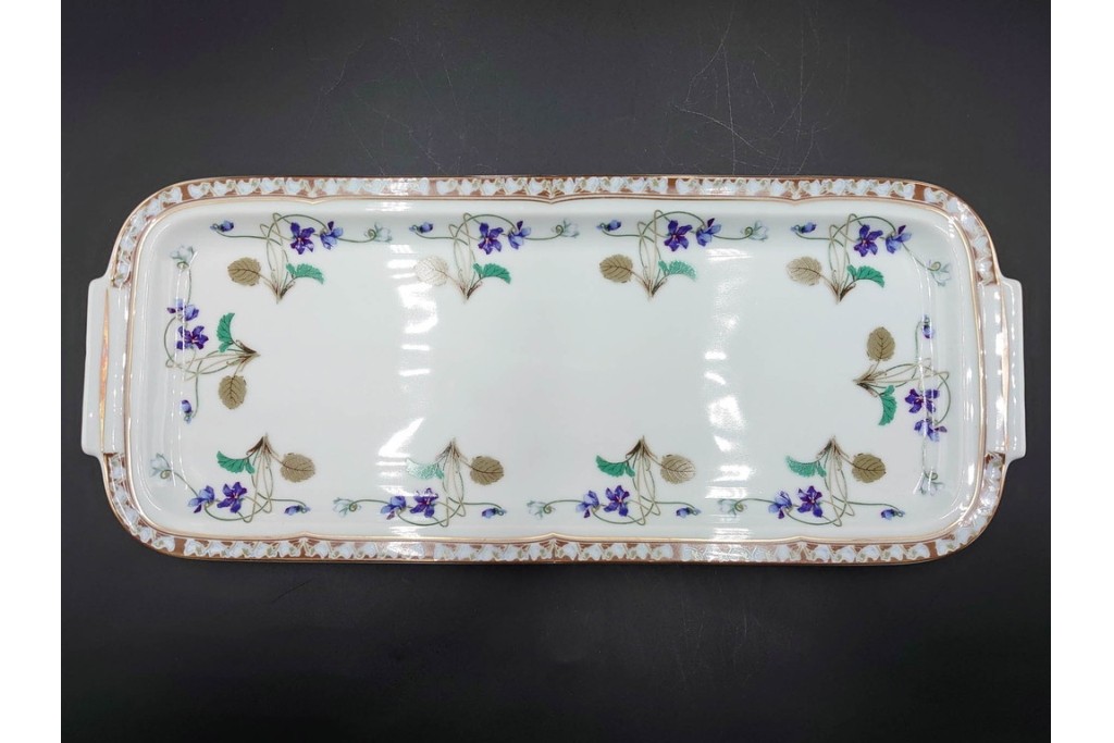 フランスヴィンテージ　LIMOGES(リモージュ)　HAVILAND(アビランド)　Imperatrice Eugenie(アンペラトリスユジェニー)　スミレ柄のポット・シュガーポット・クリーマー・トレーセット　(R-085564)