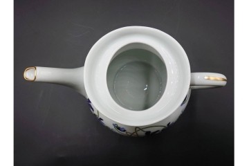 フランスヴィンテージ　LIMOGES(リモージュ)　HAVILAND(アビランド)　Imperatrice Eugenie(アンペラトリスユジェニー)　スミレ柄のポット・シュガーポット・クリーマー・トレーセット　(R-085564)