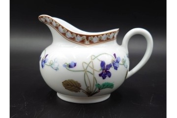 フランスヴィンテージ　LIMOGES(リモージュ)　HAVILAND(アビランド)　Imperatrice Eugenie(アンペラトリスユジェニー)　スミレ柄のポット・シュガーポット・クリーマー・トレーセット　(R-085564)