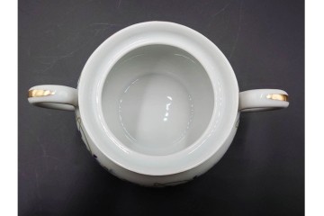 フランスヴィンテージ　LIMOGES(リモージュ)　HAVILAND(アビランド)　Imperatrice Eugenie(アンペラトリスユジェニー)　スミレ柄のポット・シュガーポット・クリーマー・トレーセット　(R-085564)