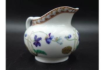 フランスヴィンテージ　LIMOGES(リモージュ)　HAVILAND(アビランド)　Imperatrice Eugenie(アンペラトリスユジェニー)　スミレ柄のポット・シュガーポット・クリーマー・トレーセット　(R-085564)