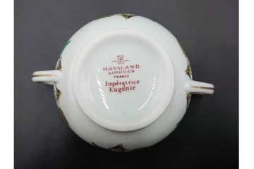 フランスヴィンテージ　LIMOGES(リモージュ)　HAVILAND(アビランド)　Imperatrice Eugenie(アンペラトリスユジェニー)　スミレ柄のポット・シュガーポット・クリーマー・トレーセット　(R-085564)