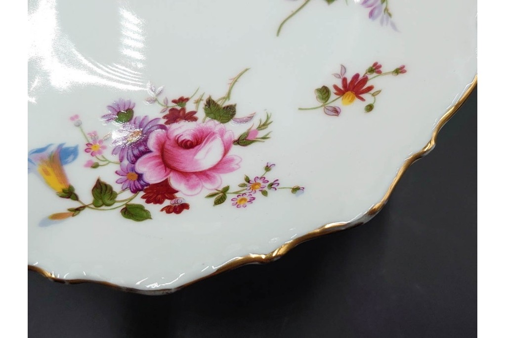 イギリス　ROYAL CROWN DERBY(ロイヤルクラウンダービー)　ポジー　B&Bプレート・コンポート・ボウル・スクエアプレート等の洋食器9点セット　(R-085565)