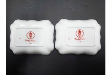 イギリス　ROYAL CROWN DERBY(ロイヤルクラウンダービー)　ポジー　B&Bプレート・コンポート・ボウル・スクエアプレート等の洋食器9点セット　(R-085565)