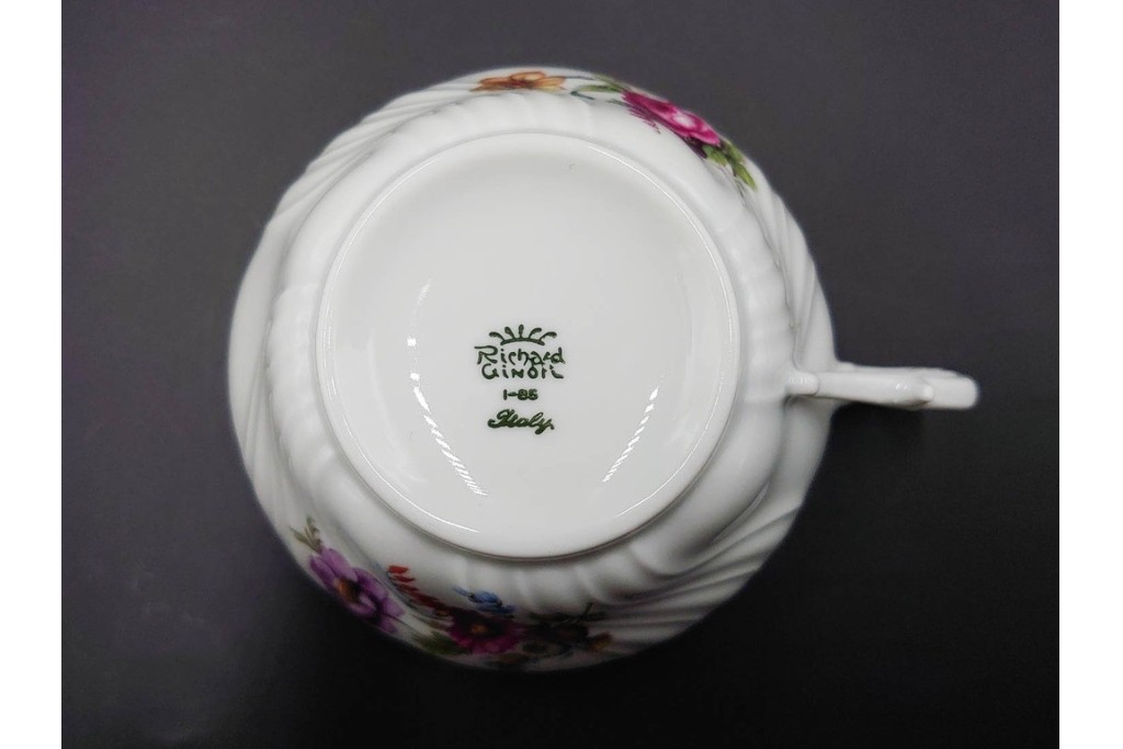 イタリア　Richard Ginori(リチャードジノリ)　サックスフラワー　カップ&ソーサー・プレートのトリオ5客セット　(R-085566)