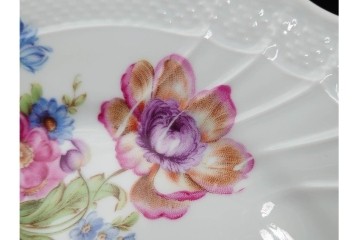 イタリア　Richard Ginori(リチャードジノリ)　サックスフラワー　カップ&ソーサー・プレートのトリオ5客セット　(R-085566)